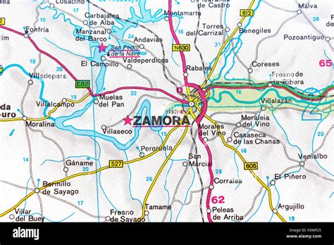 Zamora Karte Stadtplan Stadtplan Stockfotografie Alamy