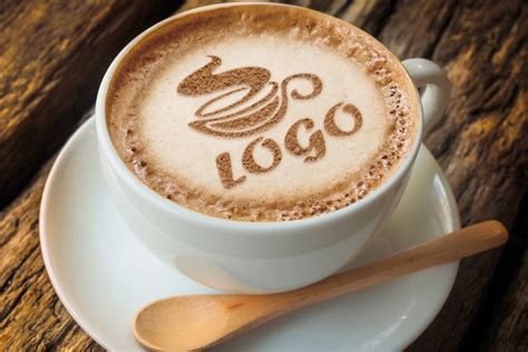 Chocolate Powder Logo Mockup In Latte Coffee Cup Deeezy