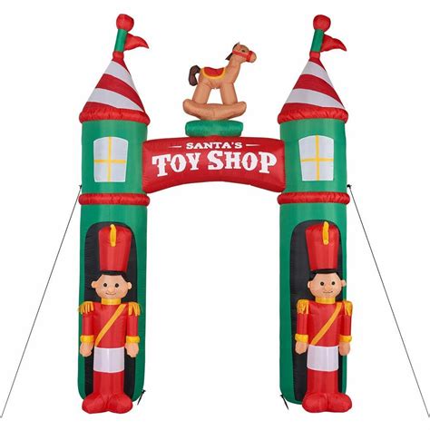 10 Ft Santas Toy Shop Archway W Toy Soldiers Rocking Horse