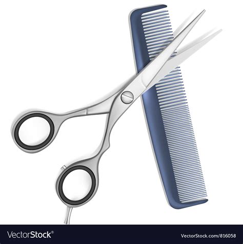 Scissors And Comb For Hair Royalty Free Vector Image