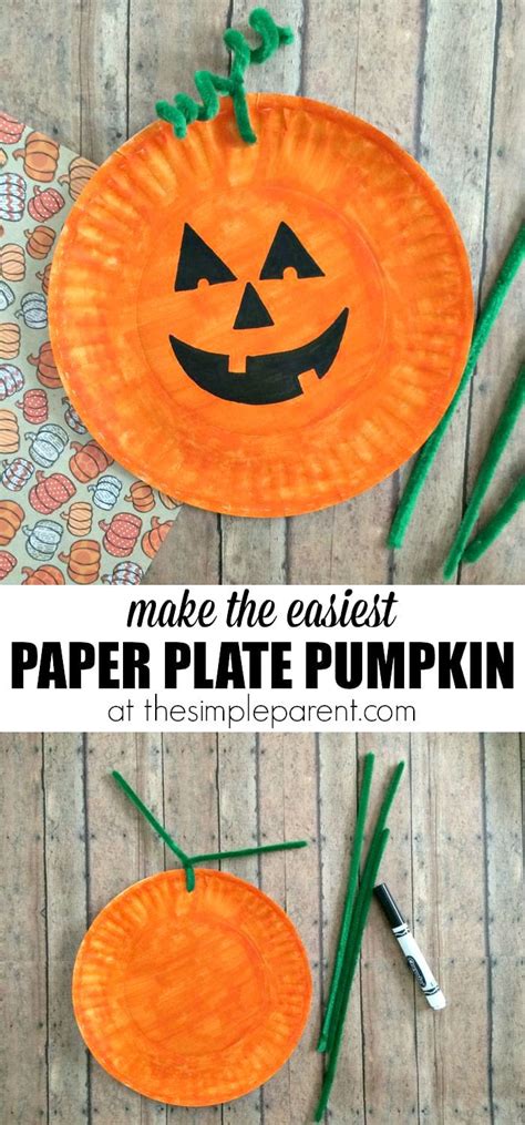 Easiest Paper Plate Pumpkin Craft The Simple Parent