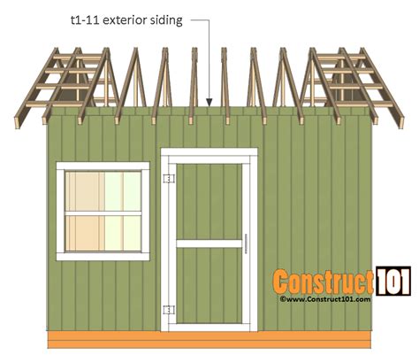 12x12 Shed Plans Gable Shed Construct101