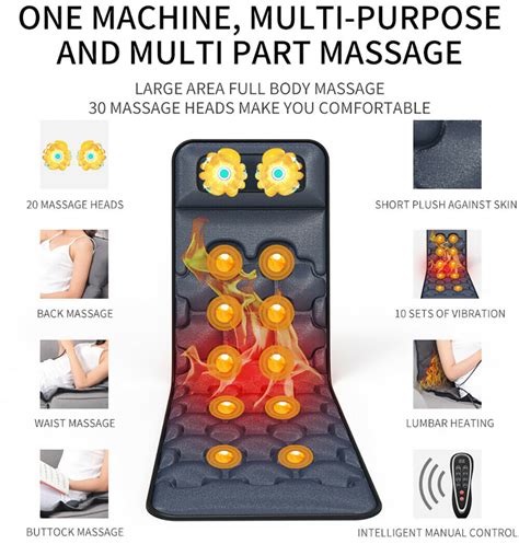 imeshbean massage mat back heating pad full body massage pad 16 shiatsu neck massager and 9