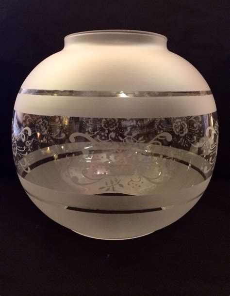 Oil Lamp Globe Known As Etched Acid Clear Traditional Glass Vintage Lamp Shade Ebay
