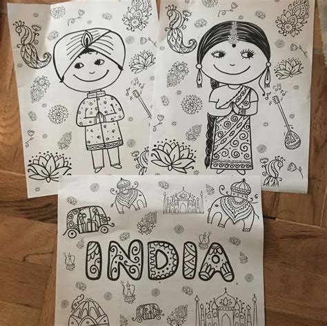 Indian Printable Coloring Pages Free Bindis And Bottles