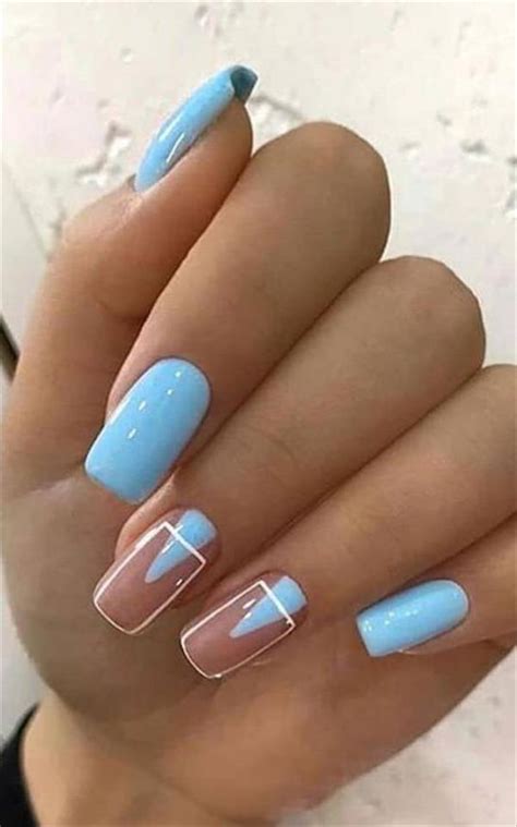 2020 Shiny Acrylic Short Square Nails Full Of Design Sense Suitable For Summer