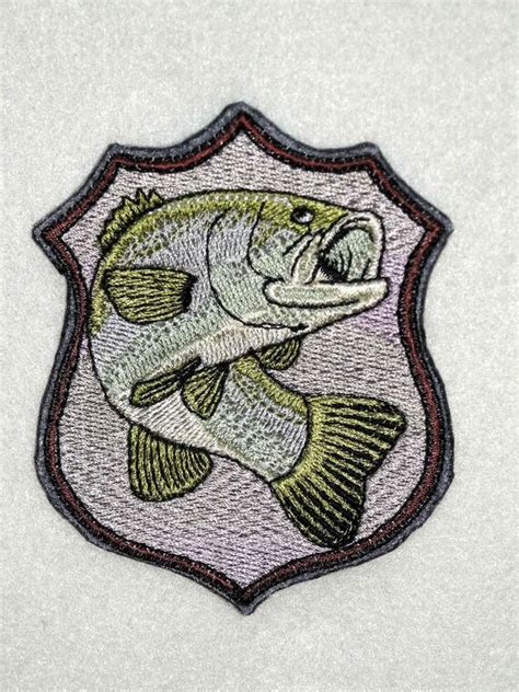 Bass Fishing Iron On Patch Fishing Patch Embroidered 2 Etsy
