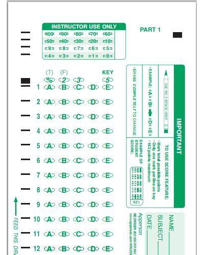 Scantron Compatible Answer Sheet And Forms Catalog