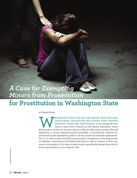 A Case For Exempting Minors From Prosecution For Prostitution In Wa