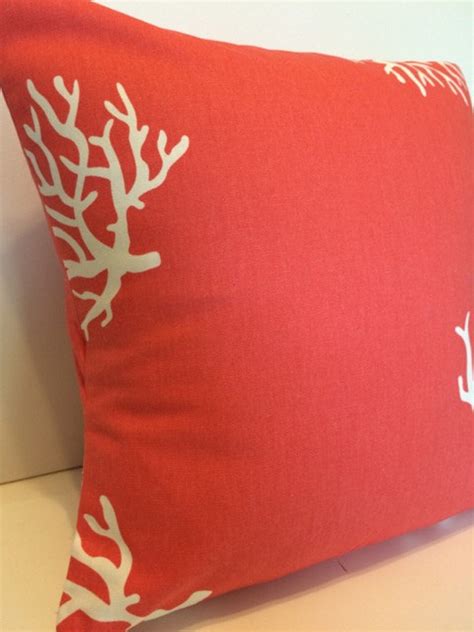 Decorative Pillow Cover Coral Coral Etsy