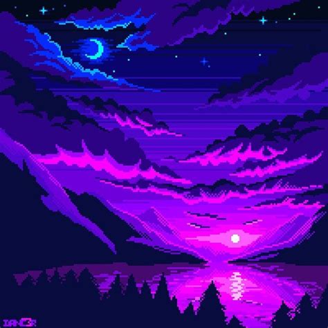 Purple Aesthetic Background Pixel