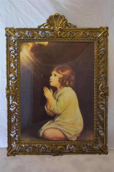 Beautiful Little Girl Praying In Ornate Metal Frame With Etsy