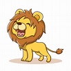 Baby Lion Kids Drawing Icon Cartoon. Lion King Mascot Vector ...