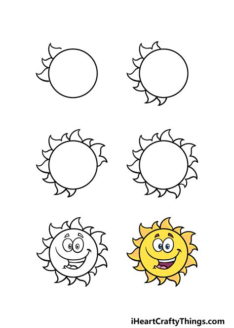 How To Draw A Sun Step By Step
