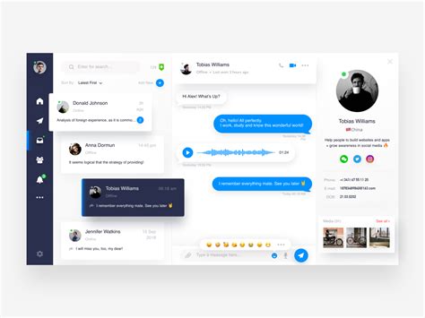 Chat Social Dashboard By Collin On Dribbble