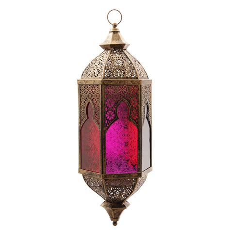 Hanging Moroccan Style Lantern With Intricate Fretwork Hanging