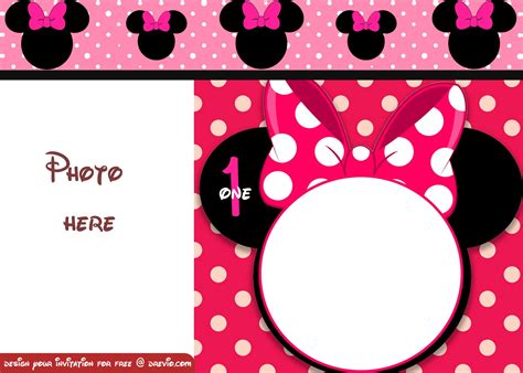 13 Minnie Mouse First Birthday Invitations  Free Invitation Template