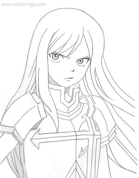 Fairy Tail Coloring Pages Erza Scarlett Is Angry