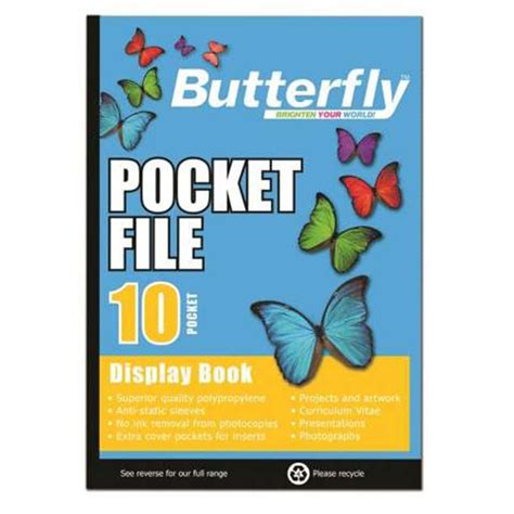 Butterfly A4 Pocket Files Office World