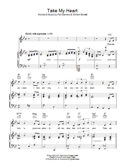 Take My Heart Sheet Music Al Martino Piano Vocal And Guitar Chords