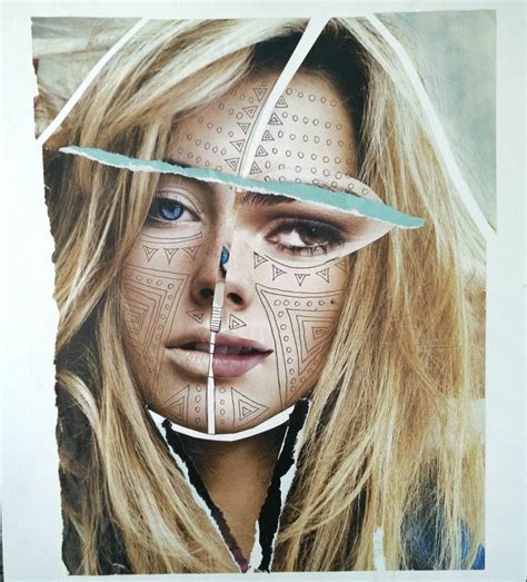 Veerle Symoens Mixed Media Collages Mixed Media Collage Portrait