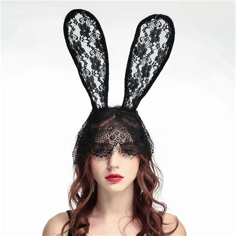 1pc Rabbit Ear Headband Sexy Lace Hair Band Headwear Women Hair Accessories Bunny Ears Girl Hair