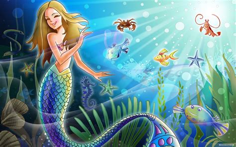 Hd Desktop Wallpaper Fantasy Starfish Ocean Dolphin Fish