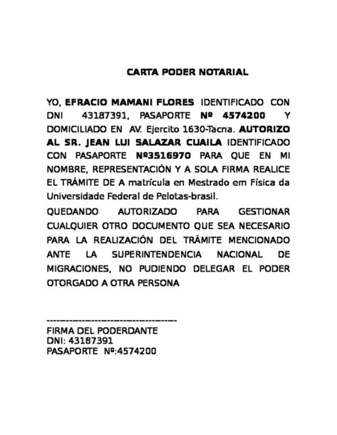 Carta Poder Notarial De Eeeeeeeeeeee Ronald Amr Udocz
