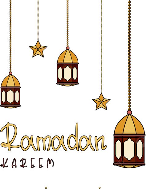 Modelo De Fundo Transparente De Lanternas Estilo Cartoon Ramadan Png
