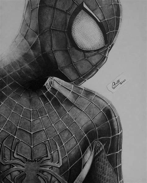 Pencil Spiderman Drawing Face Spiterman Drawing Art In