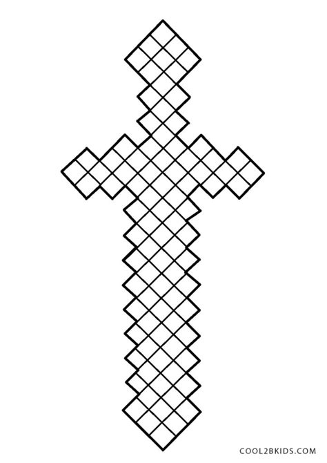 Cool Minecraft Sword Coloring Pages Showing Coloring Pages Related