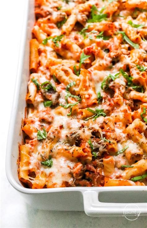 Baked Ziti With Ricotta Cheese And Meat Sauce A Pinch Of Healthy