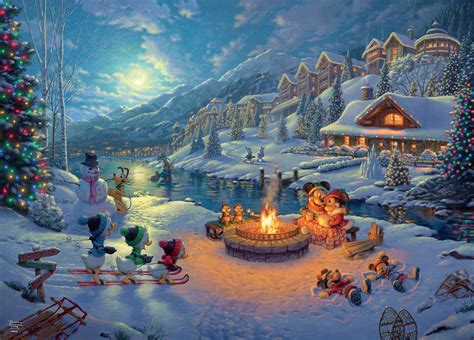 Buy Ceaco Thomas Kinkade Disney Holiday Piece Jigsaw Puzzle Mickey And Minnie Christmas