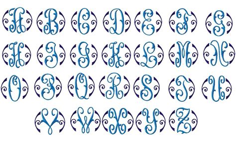 Large Arabesque Monogram Machine Embroidery Font Alphabet By Rivermill