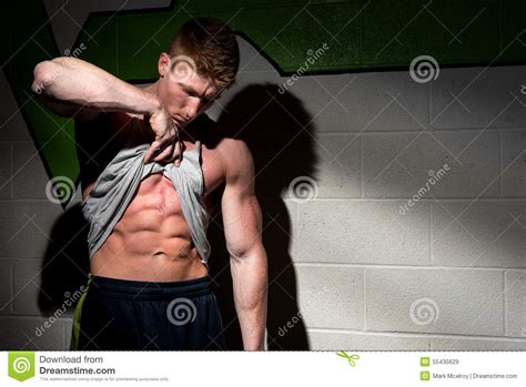 showing off abs stock image image of lite focused person 55435629