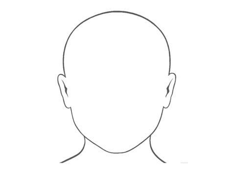 Blank Face Clipart Black And White Face Template Portrait Self Blank