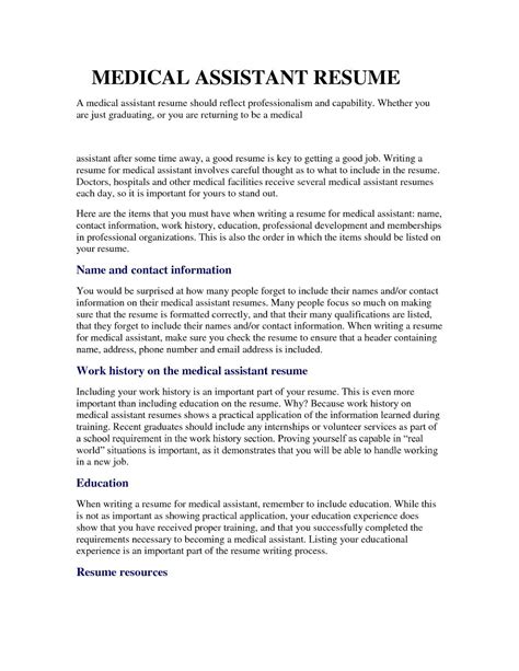 medical assistant resume examples  entry level