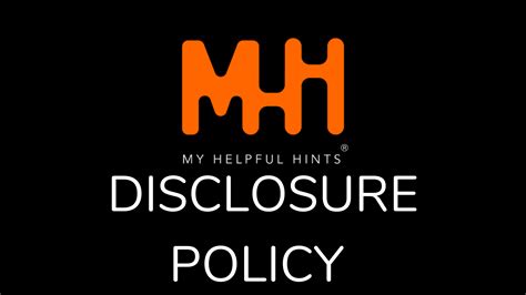 Disclosure Policy My Helpful Hints Honest Reviews