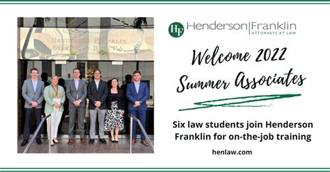 Henderson Franklin Welcomes Six Interns To Annual Summer Associate