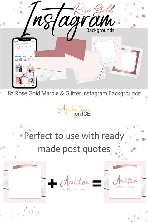 82 Rose Gold And Marble Background Instagram Post Backgrounds Etsy