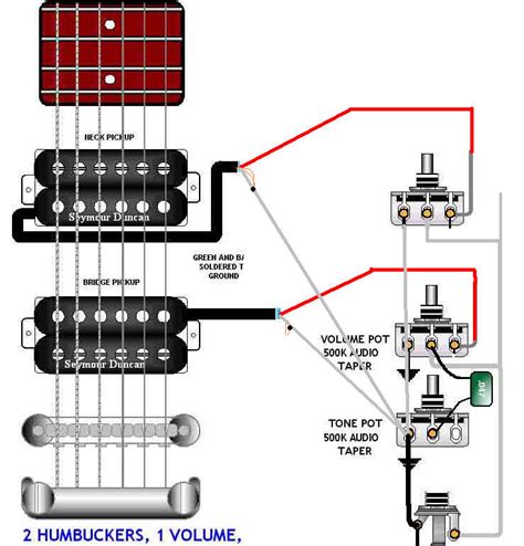 The pickups in your electric guitar are the most important aspect to your guitar's tone. Guitar Wiring Diagrams 2 Pickups 1 Volume 1 Tone - Music Instrument