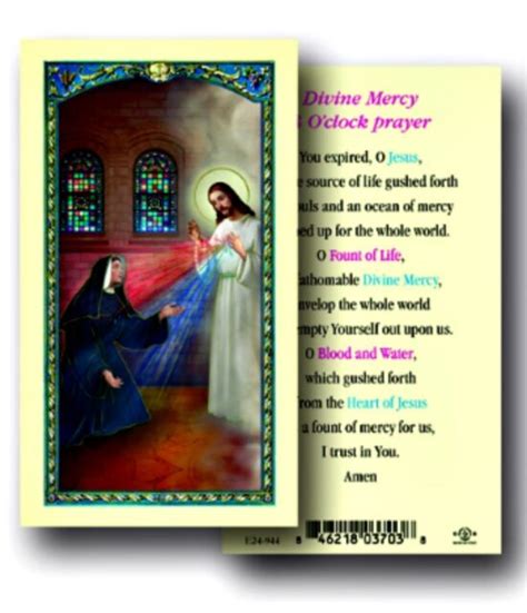 3pm Divine Mercy Prayer Laminated Prayer Card New Catholic Faith Ebay