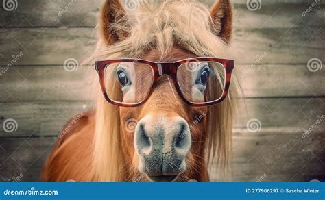 Horsing Around In Style A Horse With Glasses Stock Illustration
