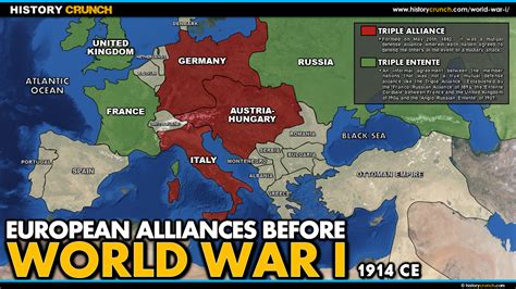 World War I Alliances Map History Crunch History Articles