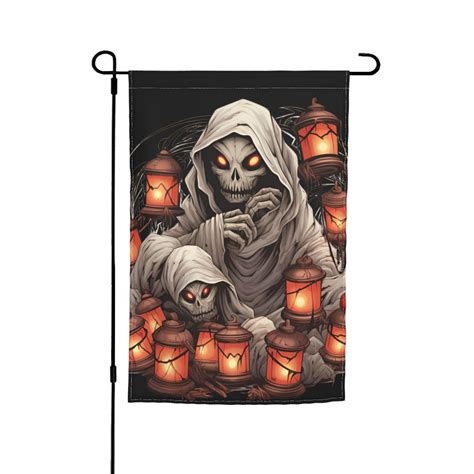 Halloween Mummy Skeletons Garden Flags Double Sided X Vertical