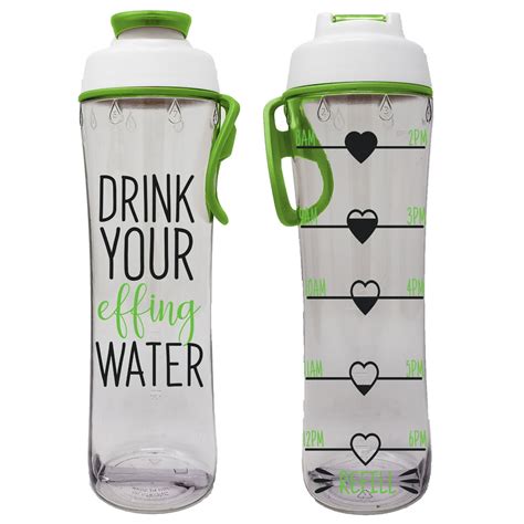 Bpa Free Reusable Water Bottle With Time Marker Motivational Fitness