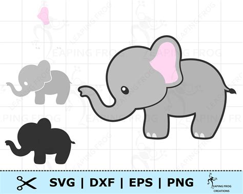 Baby Elephant Svg Cricut Cut Files Layered Silhouette Etsy
