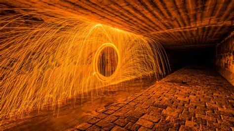 Into The Darkness Steelwool Tunnel Lightpainting You Can A Flickr
