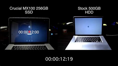 Crucial MX100 SSD vs Standard Macbook Pro HDD    