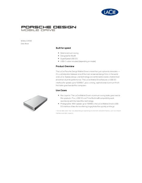 Lacie Porsche Design Mobile Drive Mac Ave